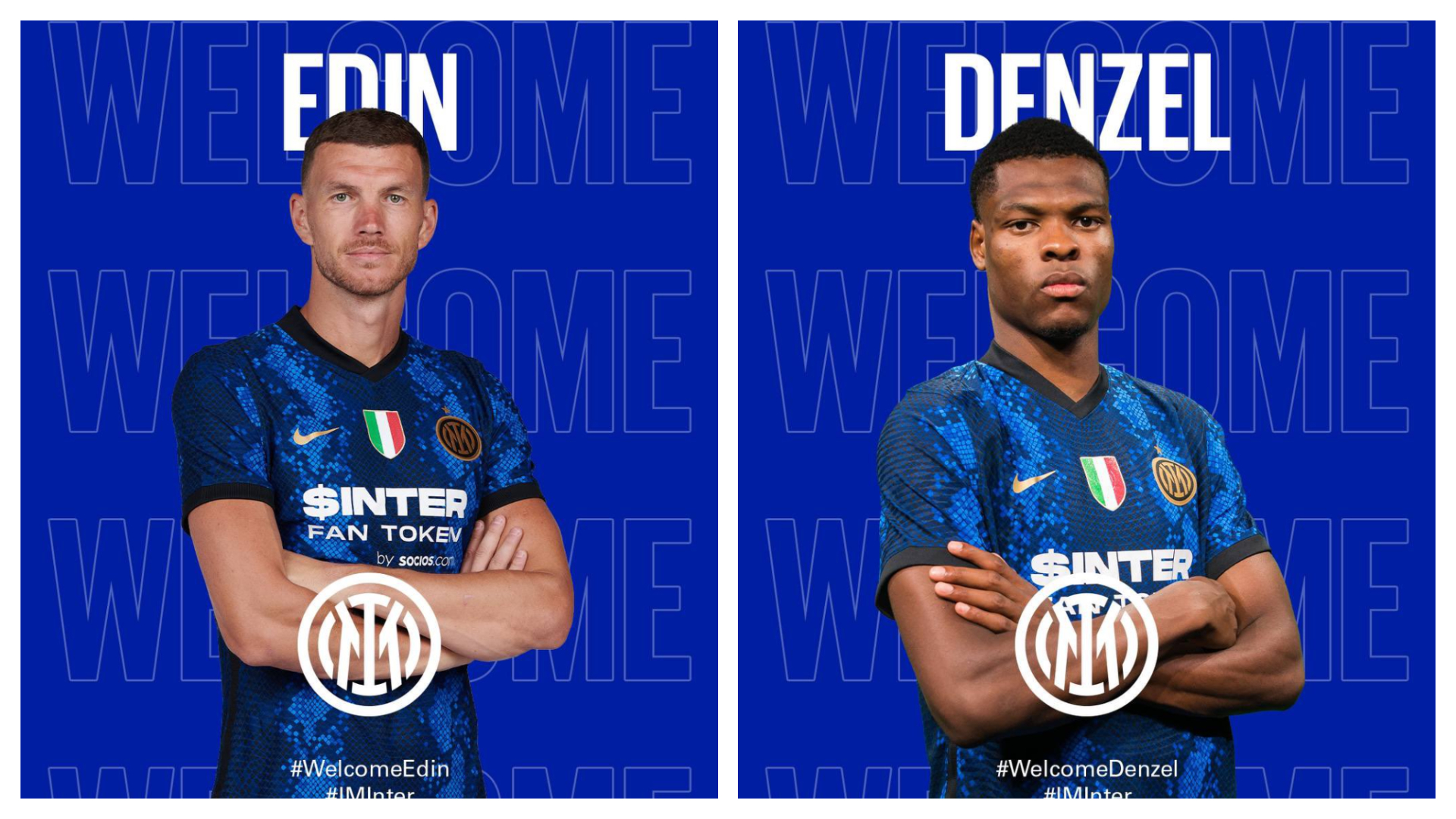 Edin Džeko i Denzel Damfris (©FC Inter)
